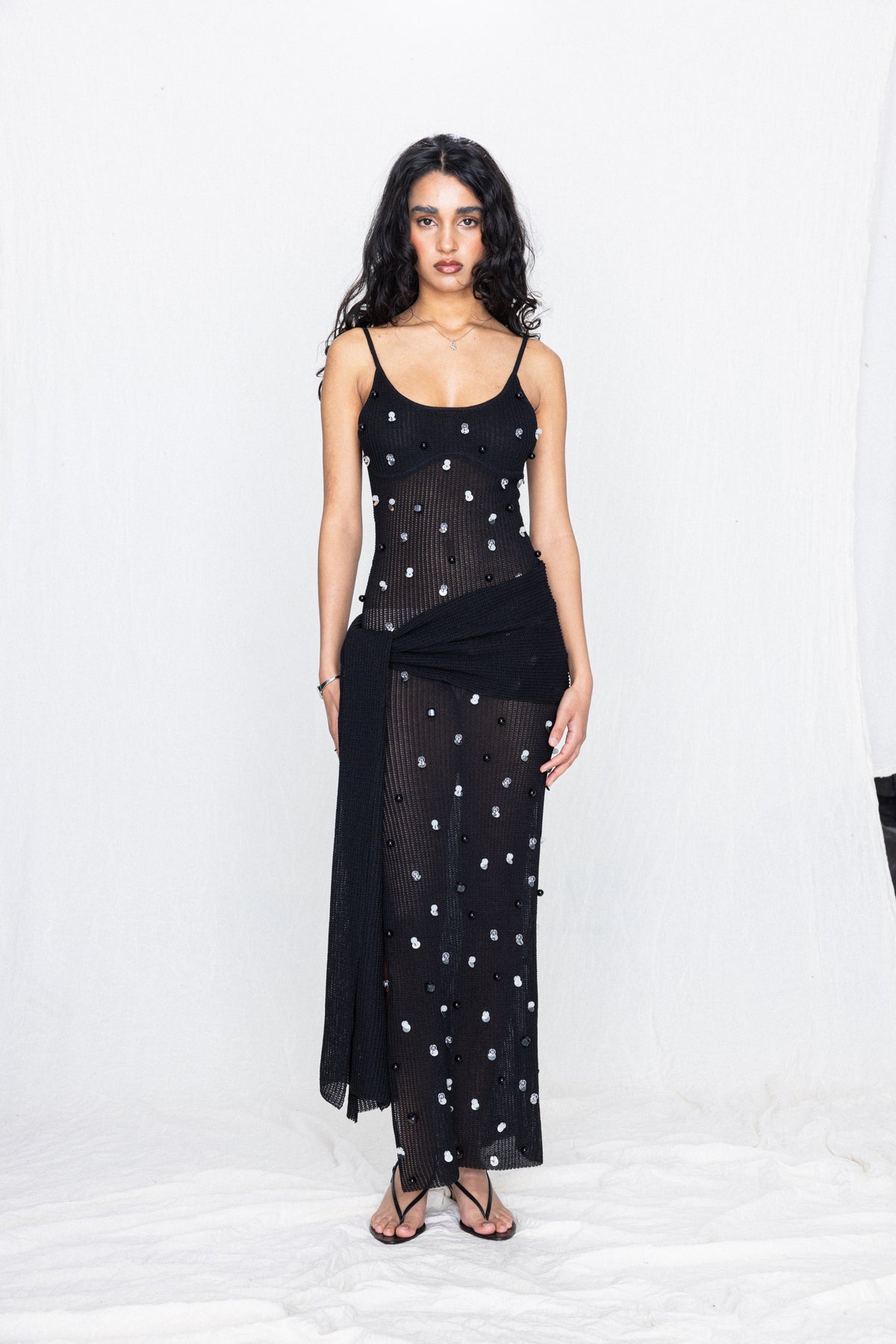Hand-beaded Dress Onyx