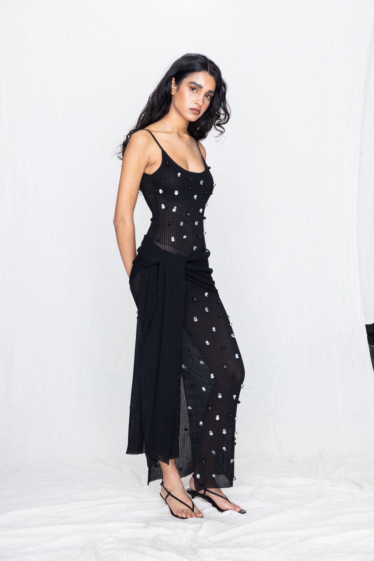 Hand-beaded Dress Onyx