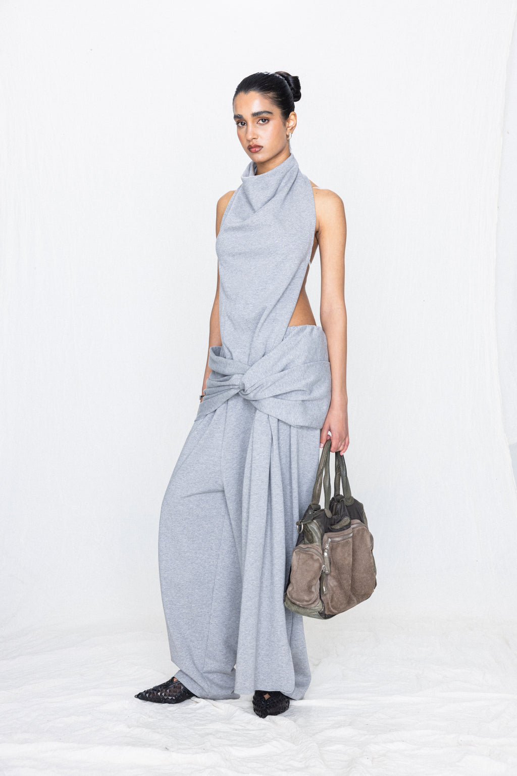 Draped Suit Gray Melange