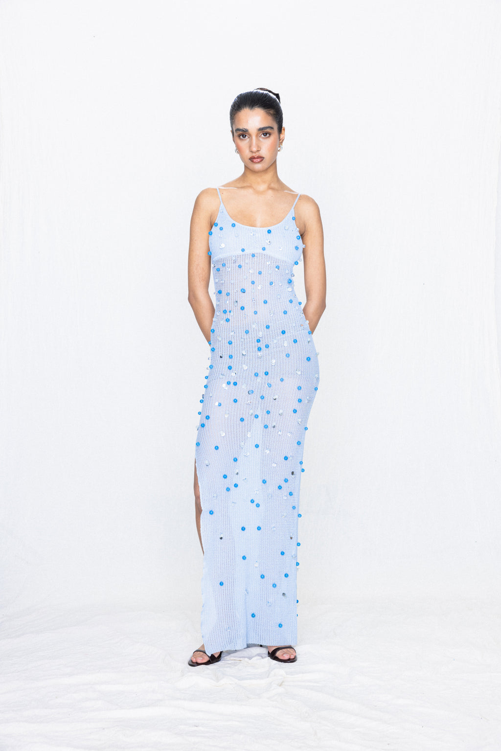 Hand-beaded Dress Sky