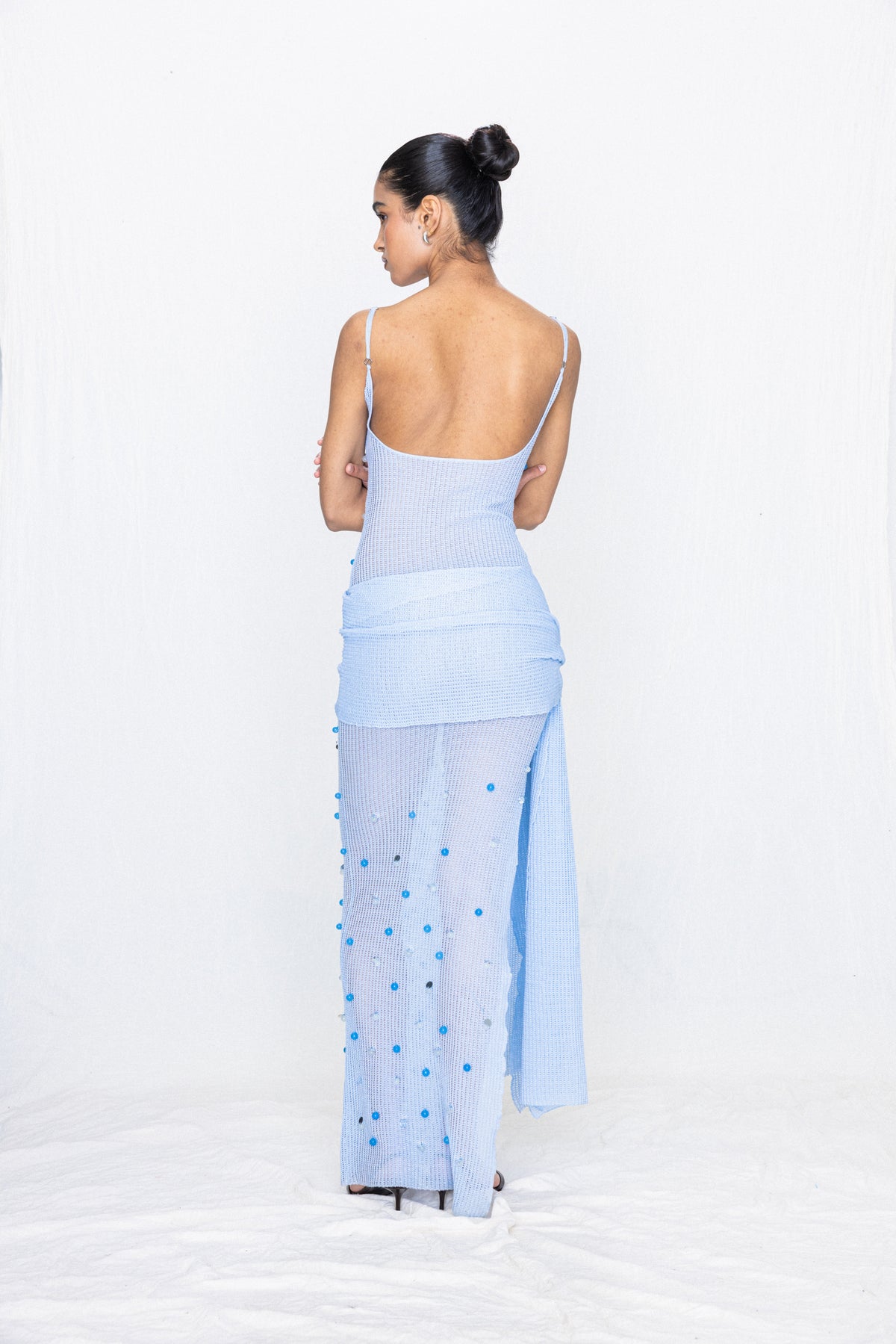 Hand-beaded Dress Sky